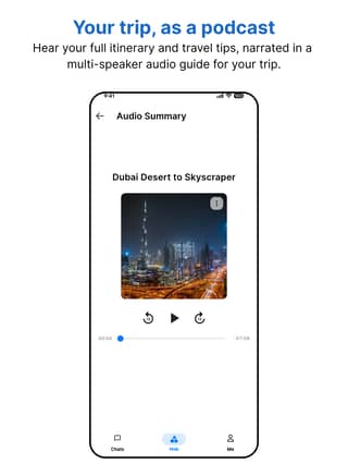 Farflung audio summary carousel visual